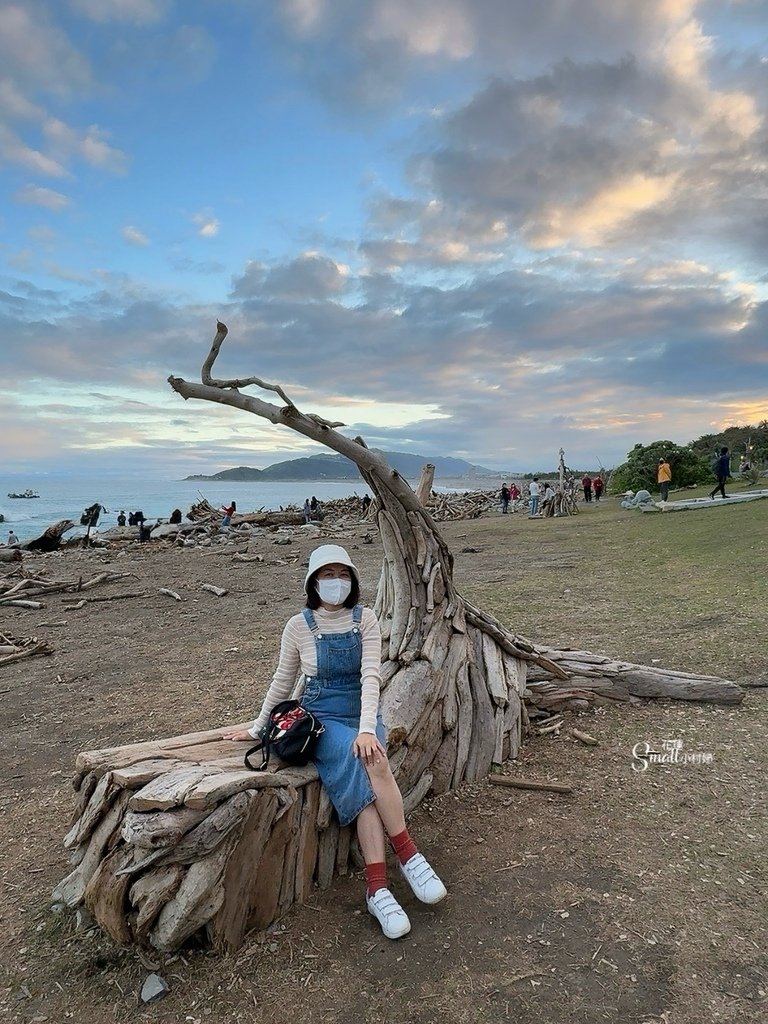 花蓮太平洋公園南濱海堤『漂流木藝術創作』驚奇點綴海岸線，成為