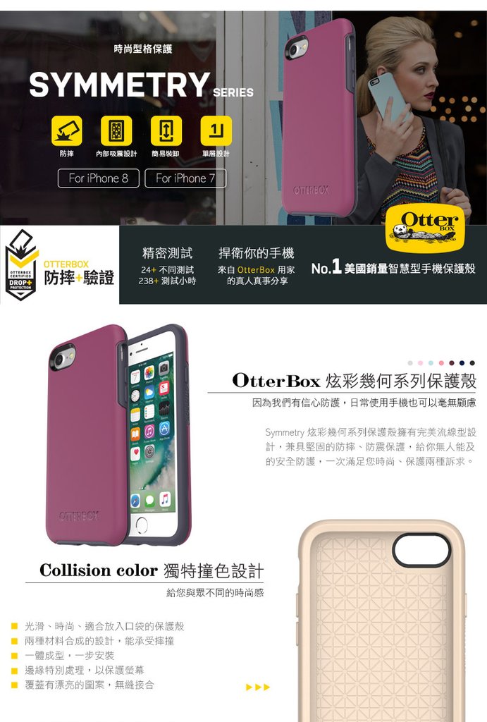 OtterBox Symmetry 炫彩幾何系列保護殼 for iPhone 7 / 8 plus