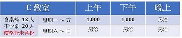 台南教室租借推薦-台南火車站C教室收費