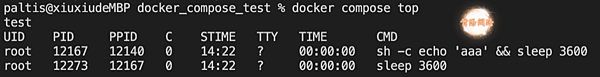 docker compose top