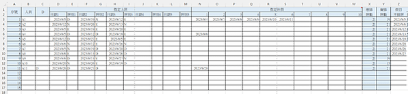 EXCEL三班排班表A