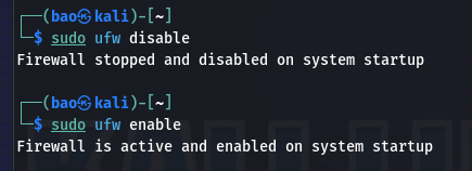 kali linux 防火牆開啟與關閉