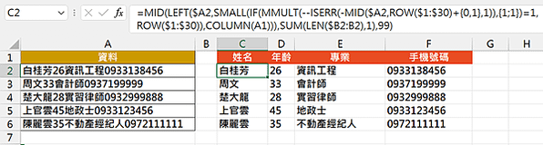 4924Excel 函數應用-高難度資料分欄