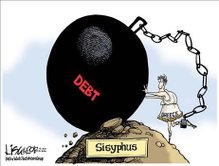 Cartoons 20120222_4_Lisa Bensons_Greece, debt, Sisyphus