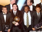 巴西球星Alves、阿根廷球星Messi、巴西傳奇球星Pele、巴西未來之星Neymar