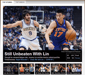 ESPN頭條 林書豪 Still Unbeaten With Lin 2012.02.11