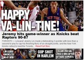 NY POST頭條 林書豪 HAPPY VA-LIN-TINE! 2012.02.14