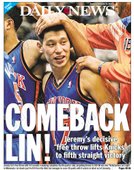 NY DailyNews 頭條 林書豪 COMEBACK LIN! 2012.02.12