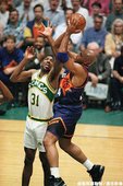 Charles Barkley -- 1993年季後賽 對超音速 -- 43分、15籃板、10助攻