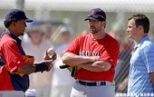 紅襪前隊長 Jason Varitek 與名投 Pedro Martinez