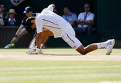 Novak Djokovic滑倒