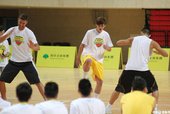 兩人示範打氣動作