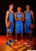 奧克拉荷馬雷霆新秀Steve Adams、Andre Roberson與Grant Jerrett