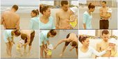 Stephen Curry全家福到海邊渡假