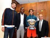 Pau Gasol與Rafael Nadal、Bolt合影