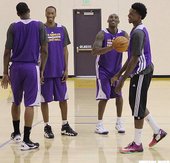 Kobe Bryant, Wesley Johnson, Nick Young