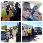 Dwyane Wade參加LBJ婚禮車子爆胎