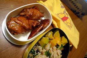 20100303-梅子燒雞翅+菠菜蛋炒飯.jpg