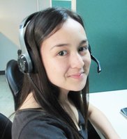 Sara with headset.JPG