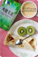 2012.06.22-檸檬多多、胡蘿蔔鮮菇起司蛋捲餅、奇異果、爽健美茶