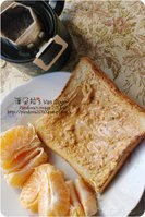 2013.01.16-(伯朗)濾掛咖啡、烤白吐司+(吉比)花生醬、椪柑