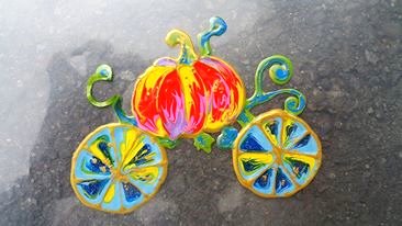 窗貼 玻璃彩繪貼 彩繪隨意貼 南瓜馬車6