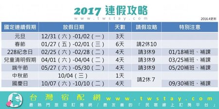 2017年請假攻略