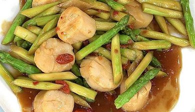 蘆筍辣味干貝