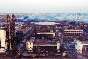 20190321 江蘇大爆炸．爆炸後滿目瘡痍的天嘉宜化工廠園區。 圖／路透社