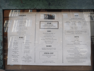 Flat Iron menu