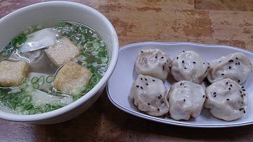 生煎湯包(小份)、油豆腐細粉湯