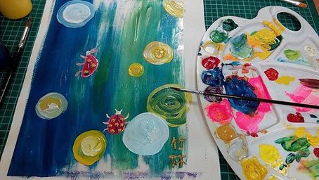 壓克力顏料 L夾 竹林圓點5