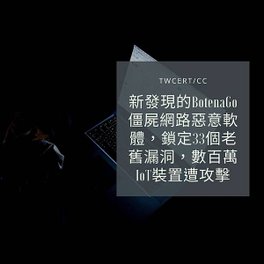 新發現的 BotenaGo 僵屍網路惡意軟體，鎖定 33 個老舊漏洞，數百萬 IoT 裝置遭攻擊