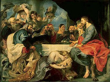 路加福音 耶穌 法利賽人西門 Luke Feast of Simon the Pharisee by Peter Paul Rubens circa.jpg