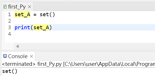 Python Eclipse 初學 入門 教學 基本方法 範例 程式碼 集合 set 語法 概念 觀念