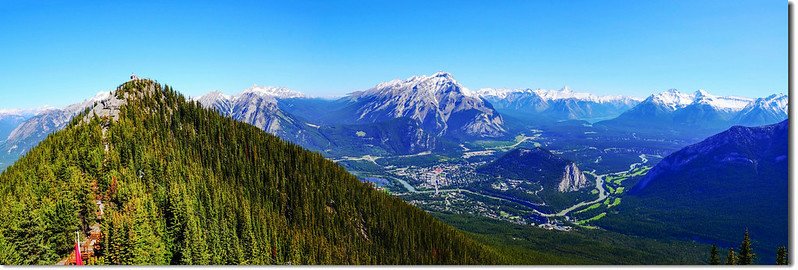 From Banff Gondola Upper Terminal facing North at mountains