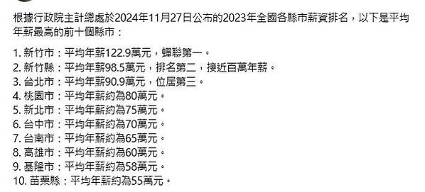 2024年工業及服務業受僱員工全年總薪資（含經常性與非經常性