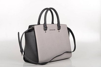 Michael_Kors_Selma_LG_TZ_Satchel_Handtasche_30T3MLMS7T_Kalbsleder_schwarz_-_grau_black_-_pearl_grey_(2)_(16398733050).jpg