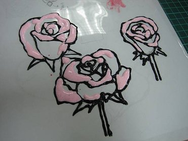 玻璃彩繪貼 玫瑰花3
