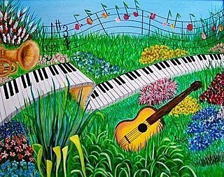 Musical Garden Painting by Kathern Welsh fineartamerica com音樂花園.jpg