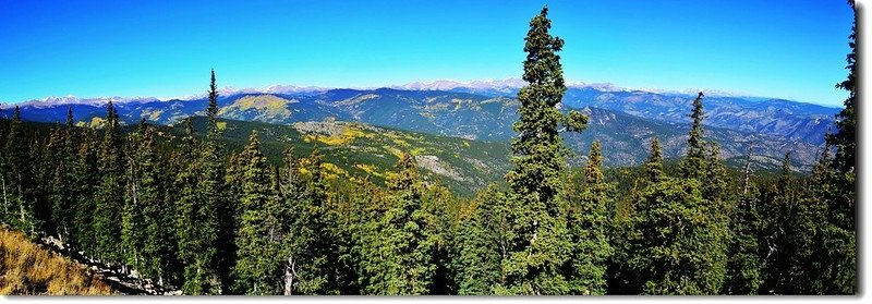 The Rockies panoramic view from Squaw Pass 2