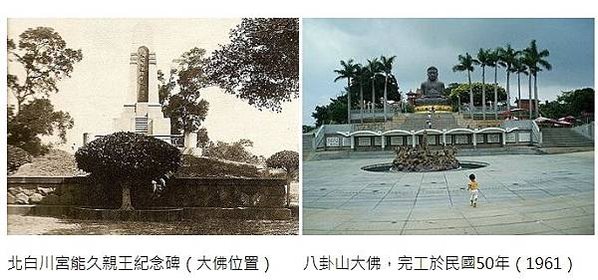 北白川宮能久親王殿下紀念碑 (1914年) -台灣光復後，國