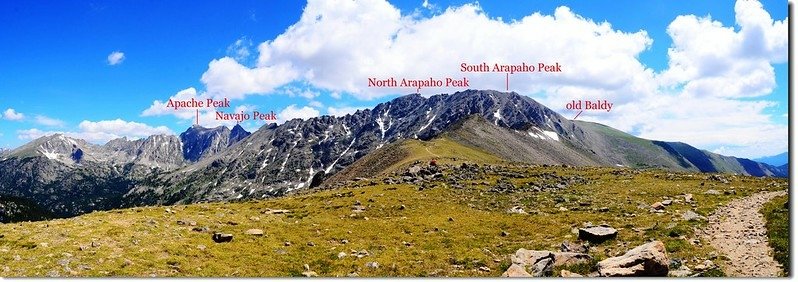 Indian Peaks from Arapaho Pass 1