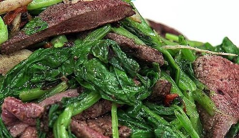 麻油豬肝炒波菜