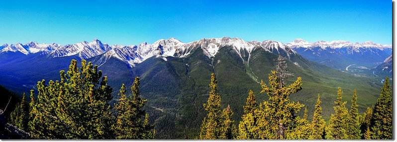 From Banff Gondola Upper Terminal facing west at Sundance Range 2