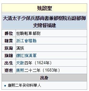 姚啟聖打敗了明鄭台灣水師部隊/姚啟聖多次舉薦鄭成功之降將施琅