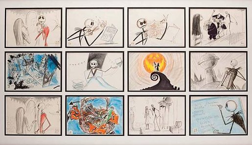 1365 Collection of 12 color storyboards from The Nightmare Before Christmas 8,000.jpg