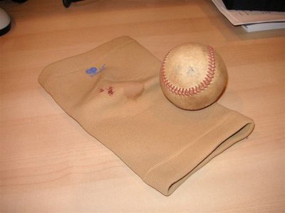 染血的護膝(表)與冠軍賽勝利球