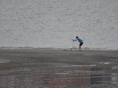 淡水河口的漁人風景