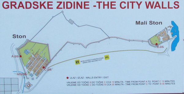 Map of Ston walls